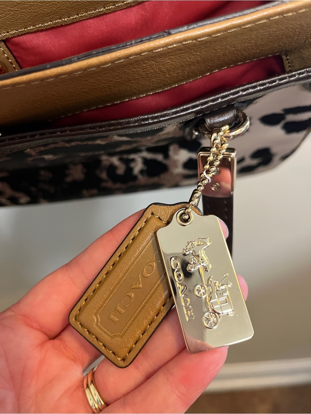 Authentic Coach Leopard Print Tote in Tan and Black - Picture 9 of 10